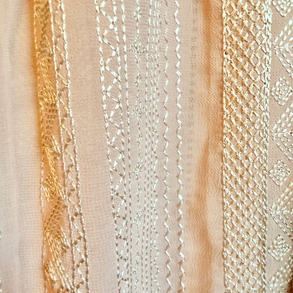 Khaadi West Size 14 Pink Embroidered Tassel Long Sleeve Boho Blouse Top - Picture 6 of 9